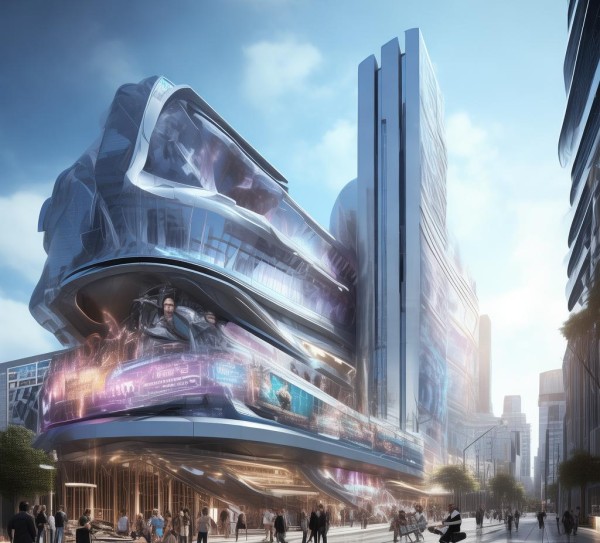 阳光下的未来，电影院与酒店，双向互动的创新未来城市